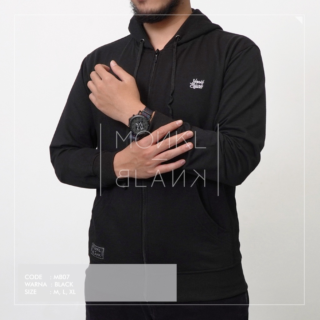 HOODIE ZIPPER MONKL BLANK ORIGINAL BAHAN BABY TERRY NYAMAN DIGUNAKAN SAAT  DINGIN MAUPUN PANAS MB-07
