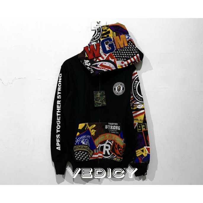 Jaket hoodie hot sale bape shark