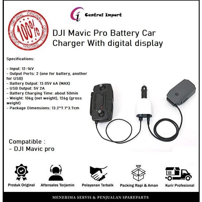 Jual Dji Mavic Pro Car Charger With Display Digital Shopee Indonesia