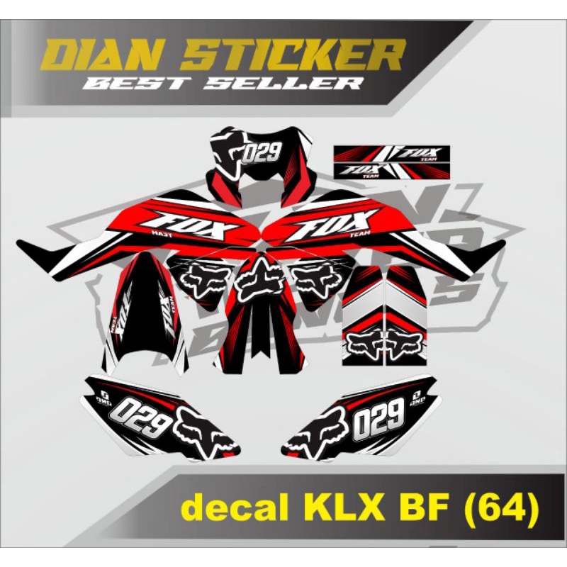 Jual Decal Sticker Klx Bf D Tracker Motif Fox Bisa Request Nomer Dan