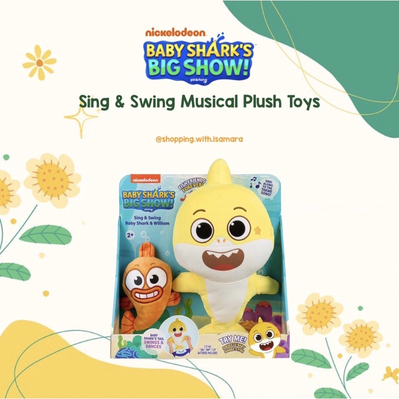 Jual Pinkfong Baby Shark Sing & Swing Melody Plush Toy / Boneka William