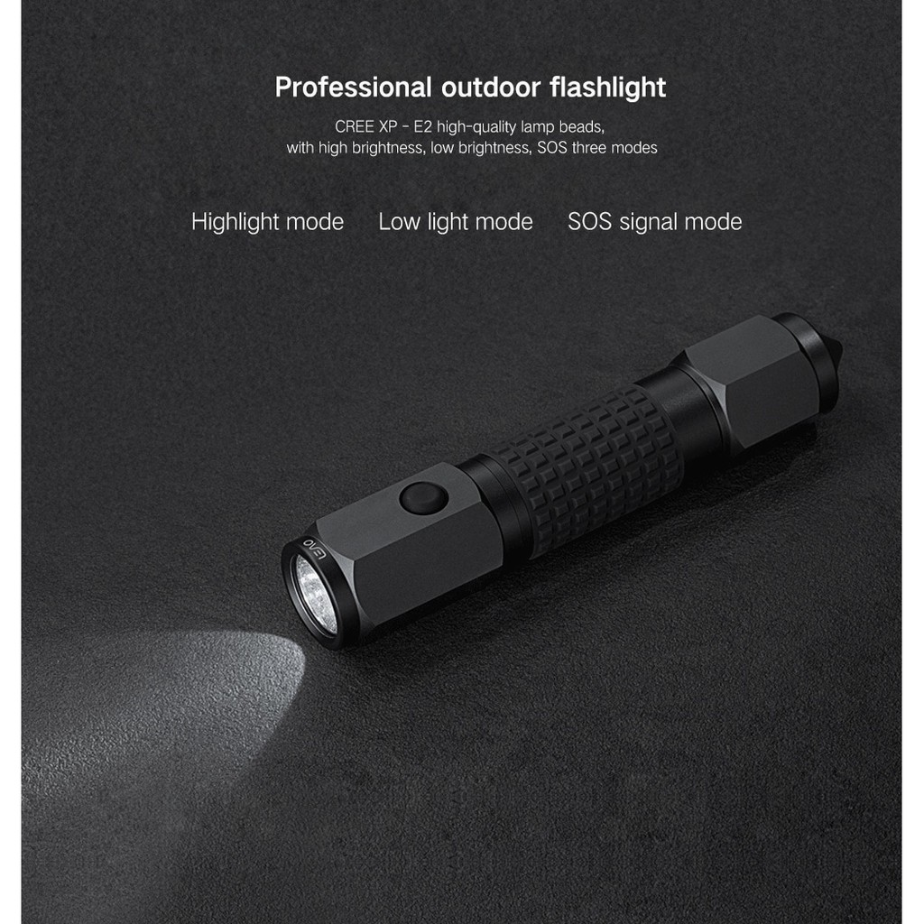 Jual Senter LED Torch With Safety Glass Breaker Hammer Xiaomi Original ...