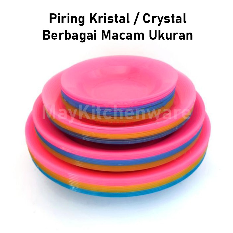 Jual Piring Kristal Crystal Plastik Pisin Makan Murah Bahan Plastic Tatakan Pot Bulat Murah 3679