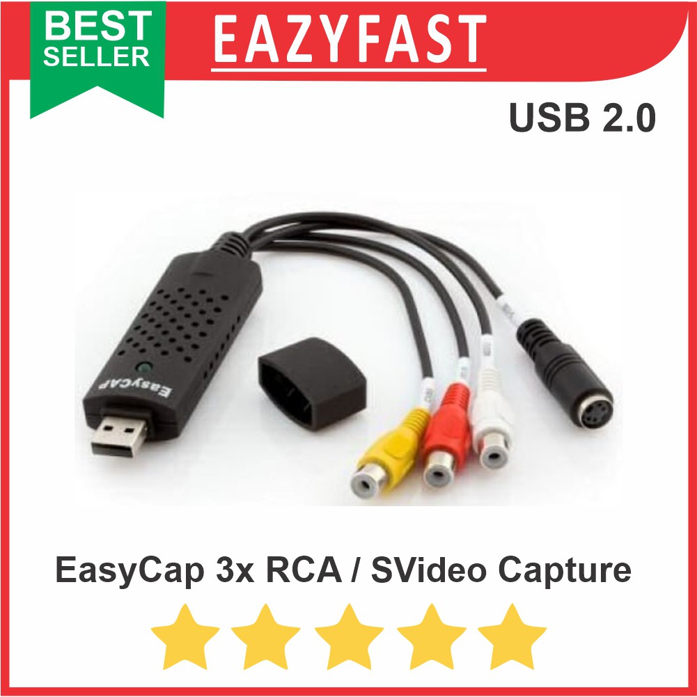 Jual EasyCap Easy Cap USB Video Capture RCA Audio Video AV DVR CVBS S ...