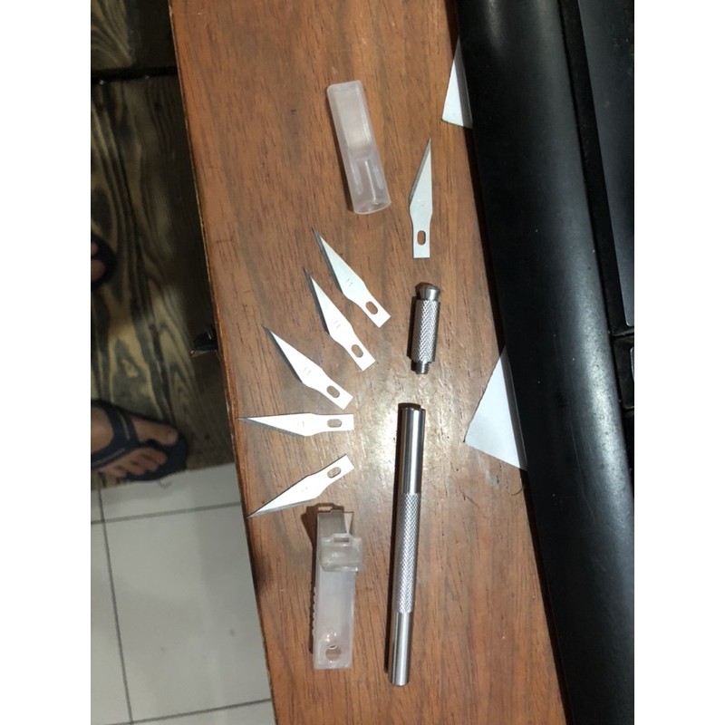 Jual cutter pen mirip vtec atau freya plus isi 5 bh kemasan plastik ...