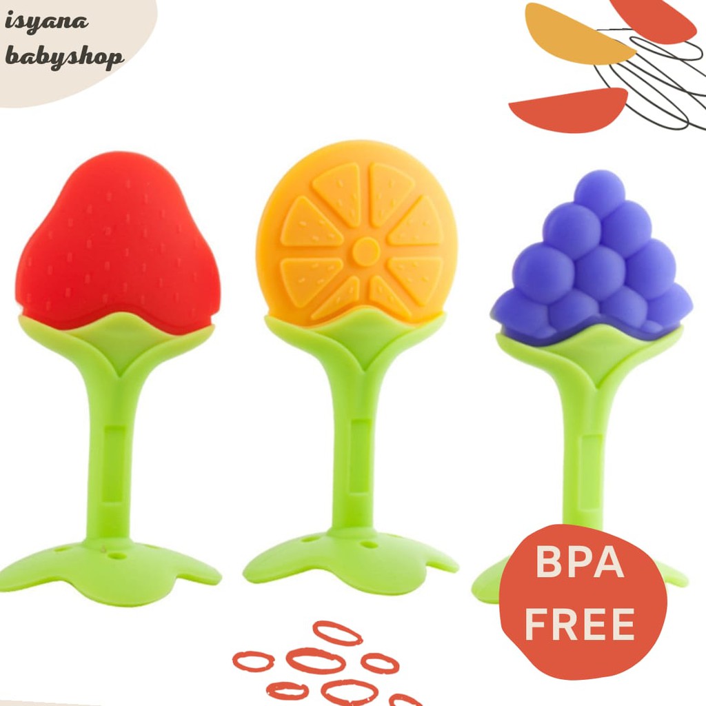 Jual Teether Bayi / Gigitan Bayi Bentuk Buah Buahan BPA FREE Shopee