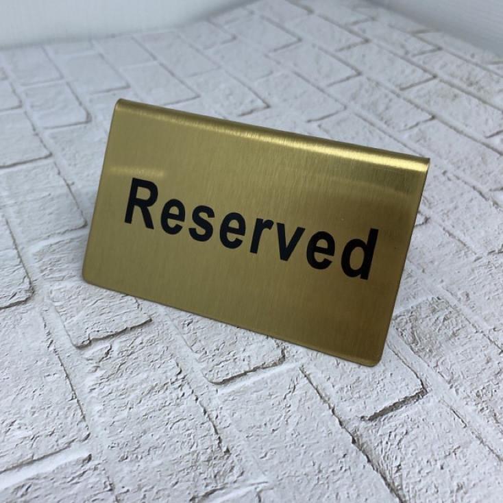 Jual Terbaru! Plat Reservasi Reserved Sign Reserve Meja Table Stainless ...