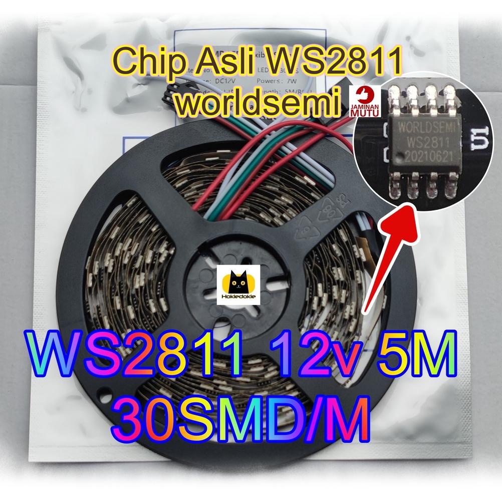 Jual Led Strip Rgb Ws2811 12V 5M 30Led/M Indoor Ip30 Pcb Tebal | Shopee ...