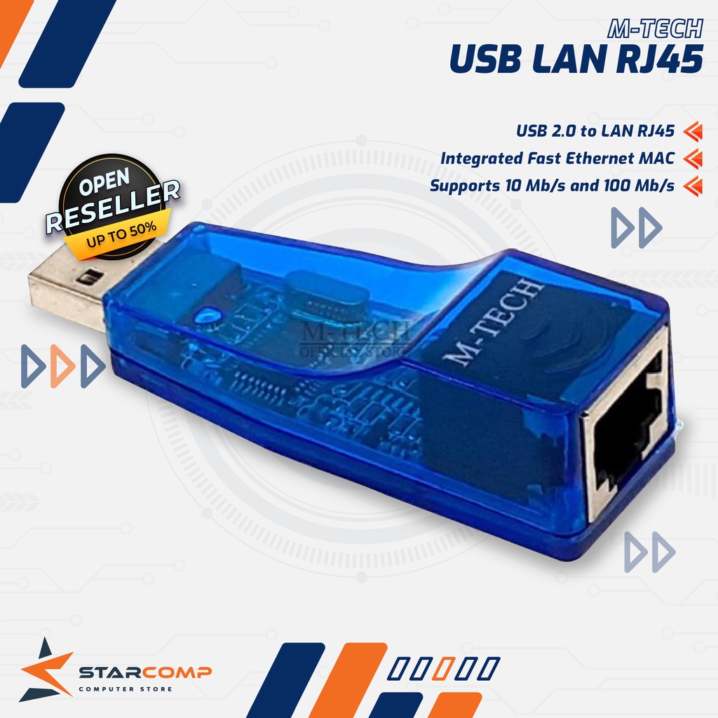 Jual USB to Lan Adapter M-Tech USB 2.0 Ethernet Adapter RJ45 | Shopee