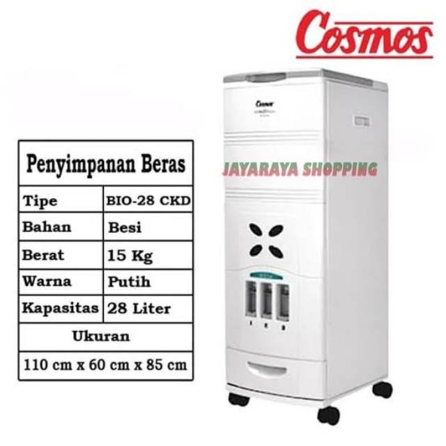 Jual RICE BOX BIO COSMOS 28 KG LITER TEMPAT PENYIMPANAN DISPENSER BERAS ...