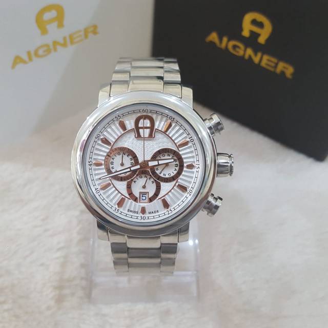 Aigner bari Chrono A37500 pria silver