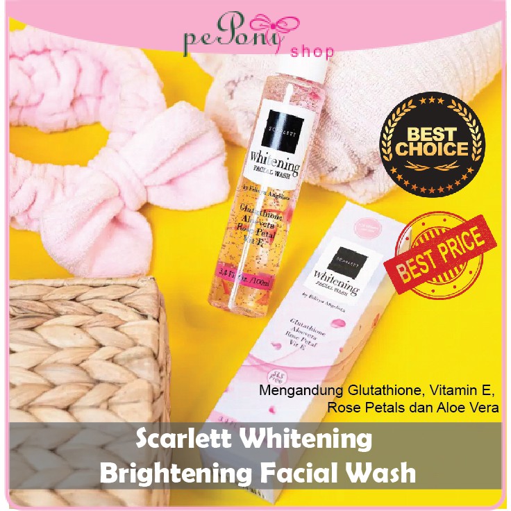 Jual Perawatan Wajah Scarlett Whitening Brightening Facial Wash Facial Wajah 100 Ml Shopee