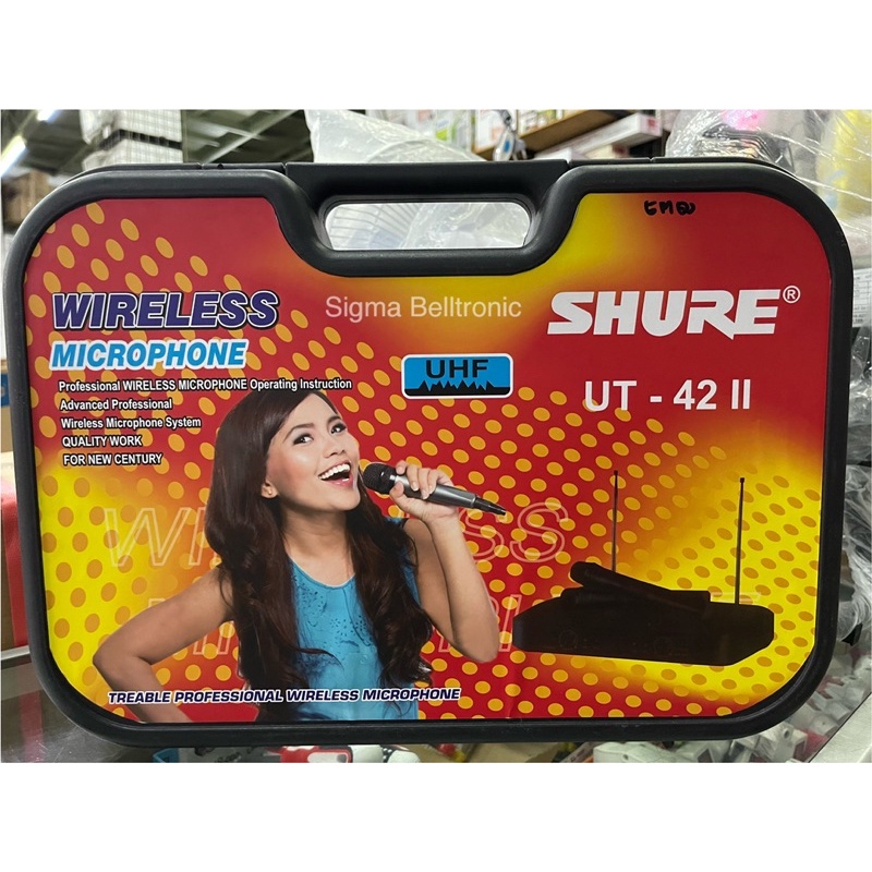 Jual Mic wireless SHURE UT 42II UHF. 2 microphone wireless