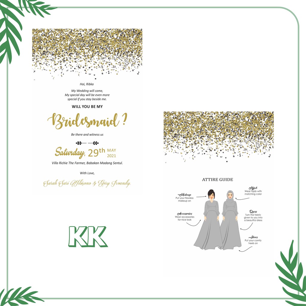 Jual Bridesmaid Card Kartu Ucapan Bridesmaid Tambah Nama Penerima Shopee Indonesia