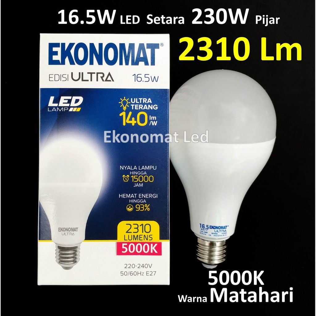 Jual Ekonomat Ultra Lm W Warna Matahari Led K Lampu