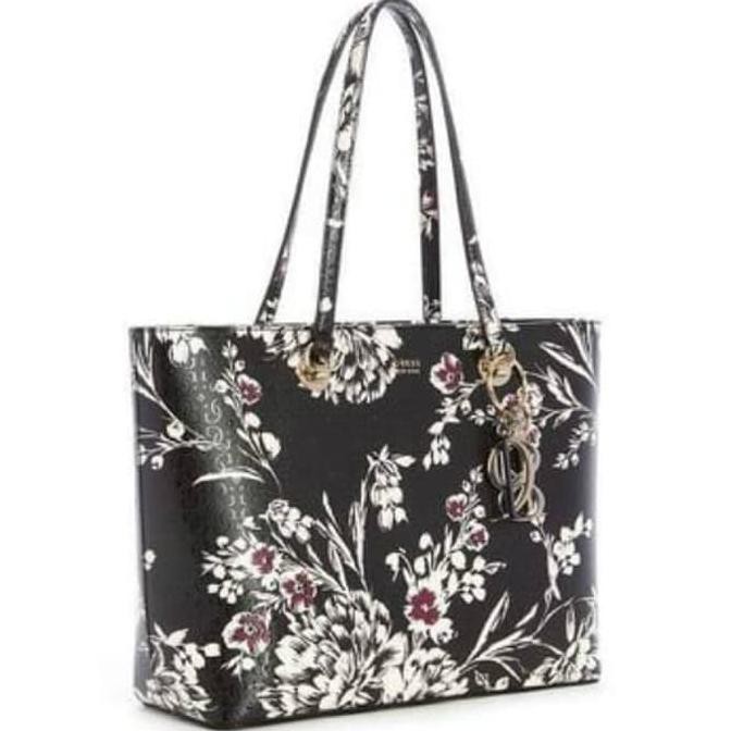 ONSALE SALE MURAHHHH TAS GUESS TAMRA FLORAL TOTE BAG WANITA HITAM