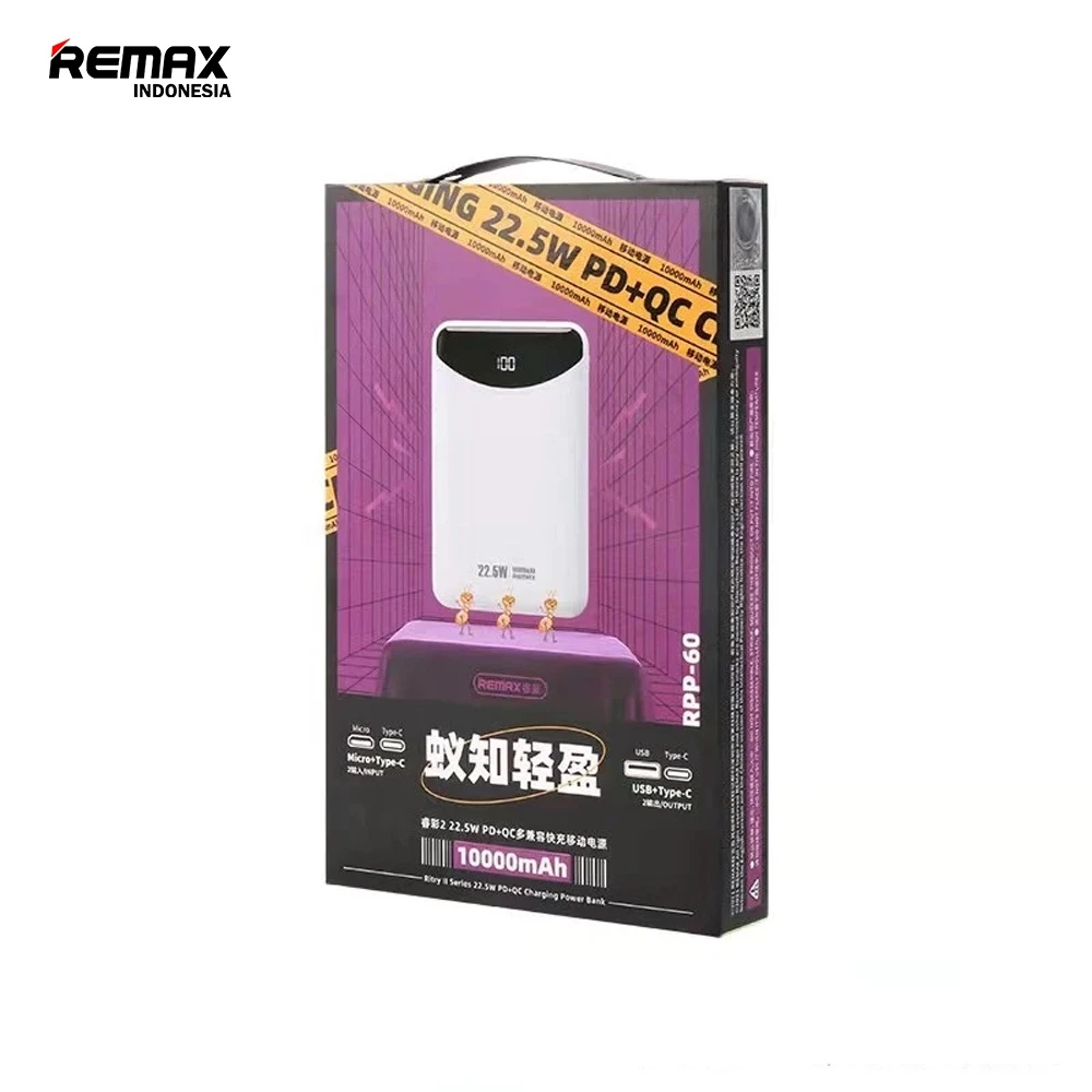 REMAX Ritry II Series 22.5W PD+QC Charging Power Bank 10000mAh RPP-60