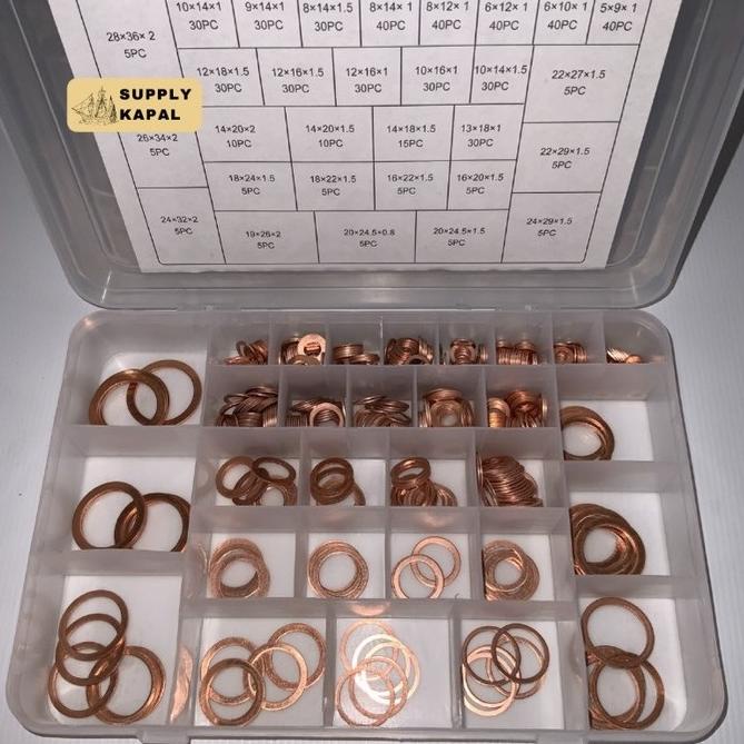 Jual Copper Washer Set Cooper Ring Kit Ring Tembaga Sizes And