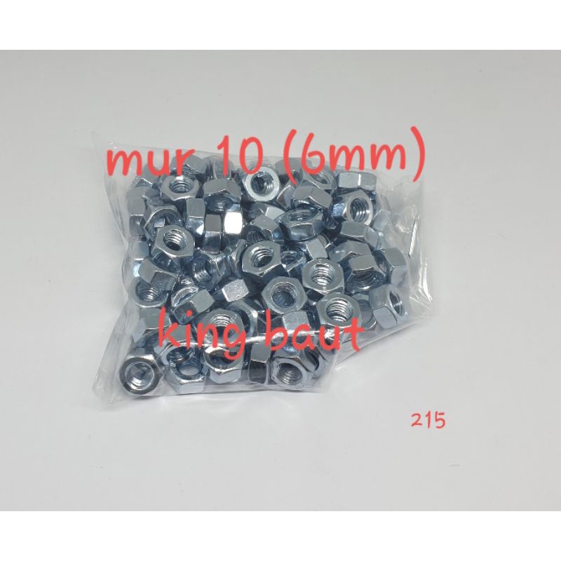 Jual (paket 100 pcs) mur 10 (m6) putih | Shopee Indonesia
