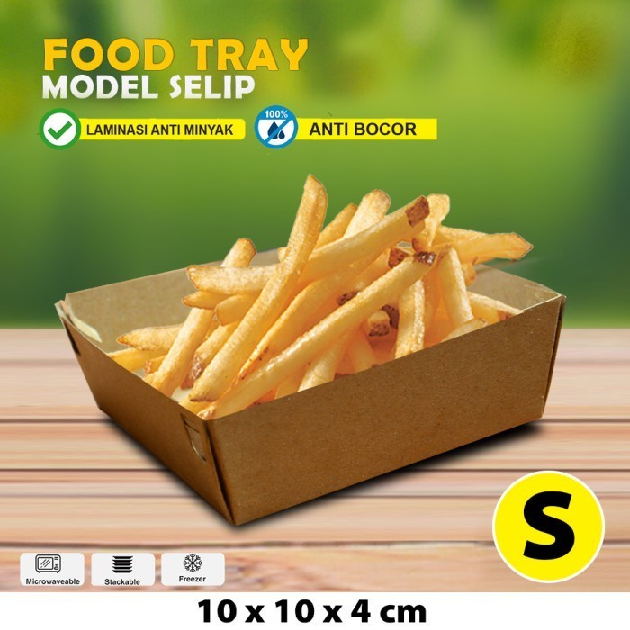 Jual Food Tray KRAFT COKLAT | S - Model Rakit (100 pc) | Shopee Indonesia
