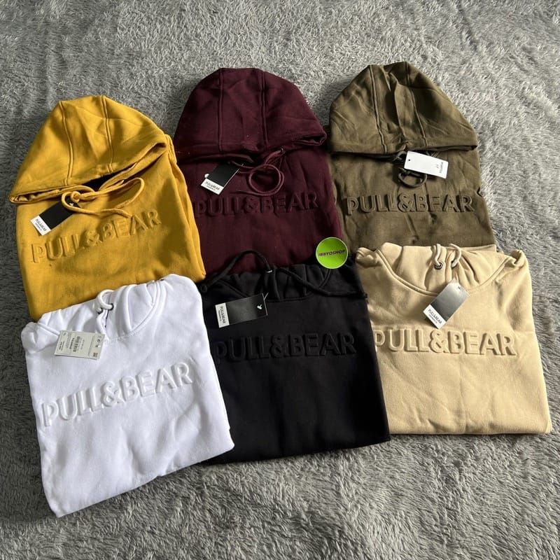 Jual HOODIE SWEATER PULL & BEAR EMBOSS 3D FONT TIMBUL FULL HANTEG ...