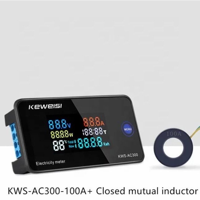 Jual Keweisi KWS-AC300 100A 6 in 1 AC Voltmeter Ammeter Wattmeter Suhu ...