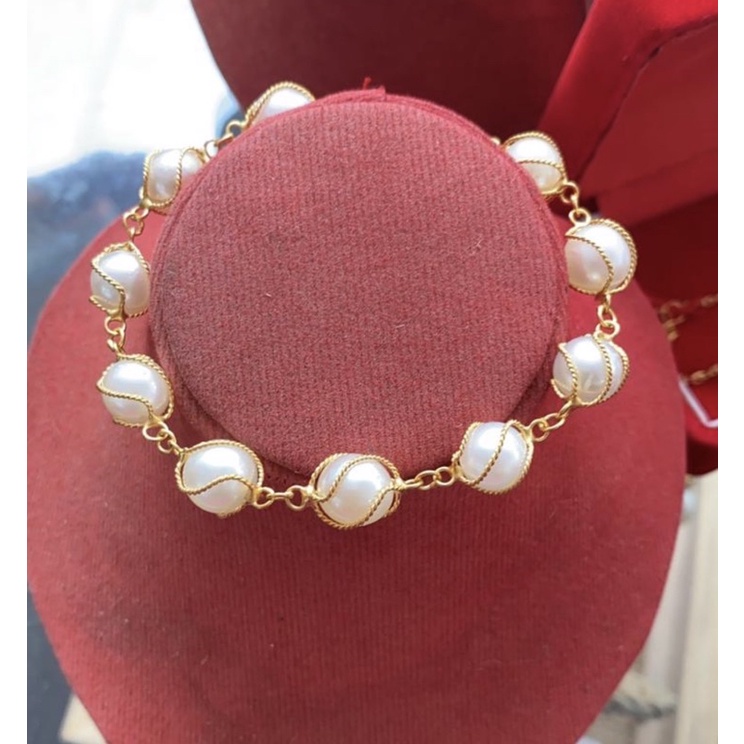 Jual PROMO Gelang Lapis Emas Mutiara Asli|gelang Model Paloma|gelang ...