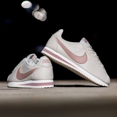 NIKE CORTEZ LEATHER LIGHT BONE PARTICLE PINK 100 ORIGINAL BNWB