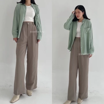 SIVALI Loose Pants 332 Trousers Wanita PART 1 Celana Anti Kusut Celana Kulot Wanita Celana