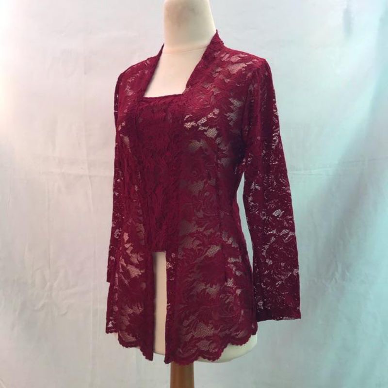 Jual kebaya burkat kutubaru /kebaya brokat Bali sofiabed lengan panjang ...