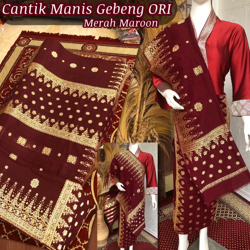 Jual Exclusive Songket Cantik Manis Gebeng ORI / merah maroon /songket ...