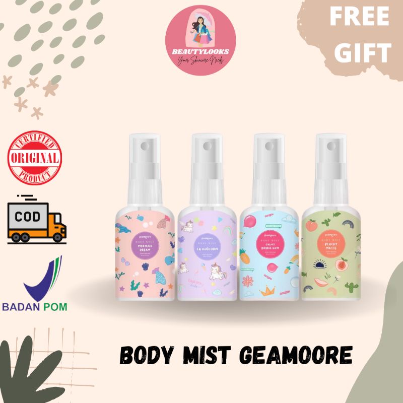 Jual [FREE GIFT] BODY MIST GEAMOORE PARFUM DAILY BPOM UNICORN BUBBLE ...