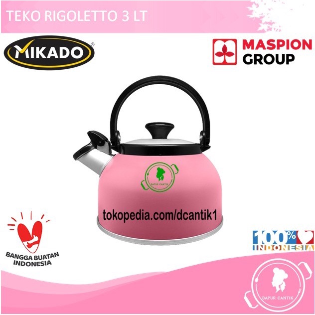 Jual Maspion Teko Bunyi Ceret Siul Whistling Kettle Rigoletto 3 Lt Merah Muda No Bubble 3812