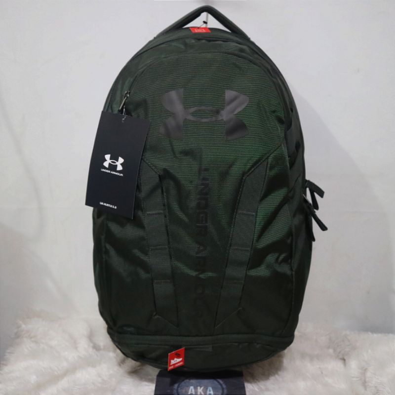 Jual Tas Ransel Under Armour UA Hustle 5 Backpack Baroque Green ( 100