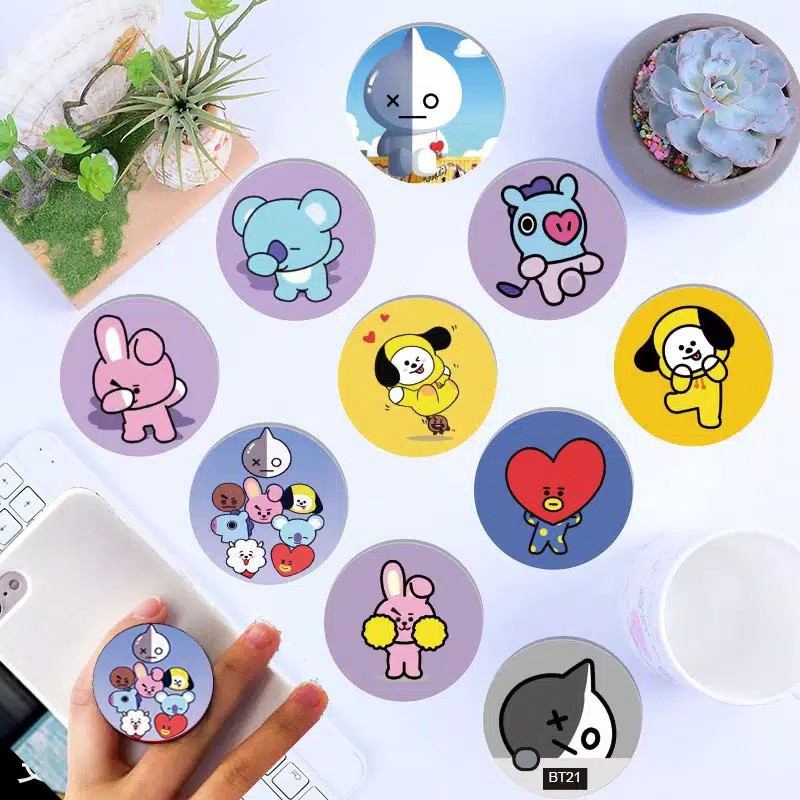 Jual POPSOCKET BTS KPOP POP SOCKET BT21 / BTS PHONE BRACKET BT21 ...