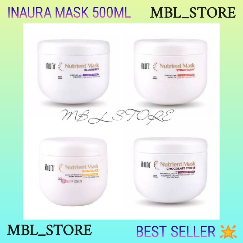 Jual INAURA Nutrient Mask 500ml Banana ice/ Chocolate caffe/ Blueberry ...