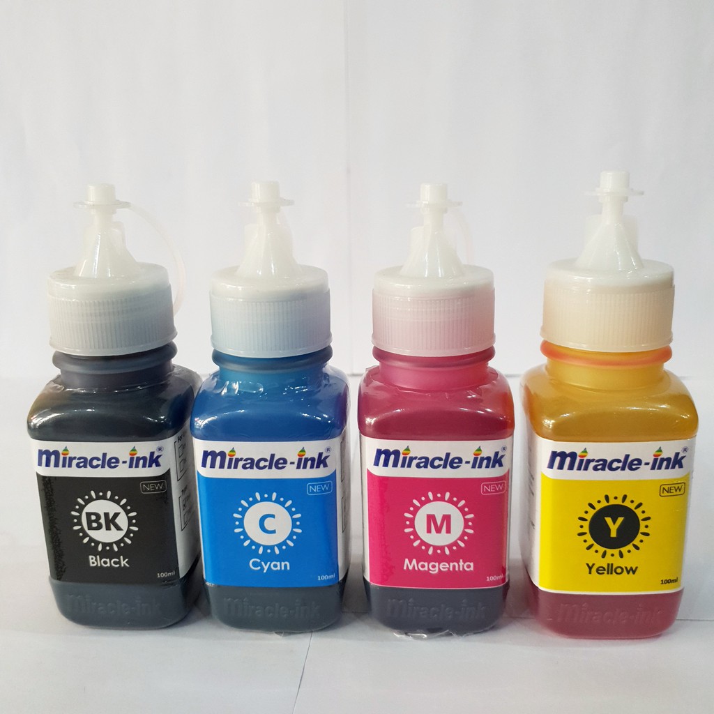 Jual TINTA PRINTER MIRACLE-INK 4 warna Magenta / Yellow/ Cyan / Black