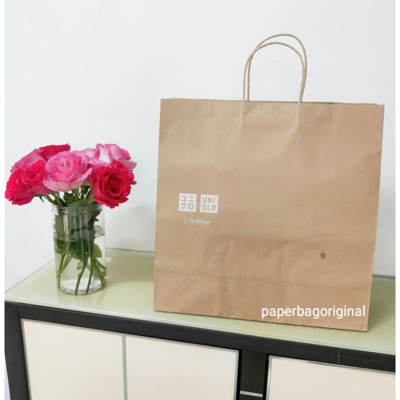 Jual Uniqlo Paperbag Original Brown Paper Bag Tas Kantong Belanja