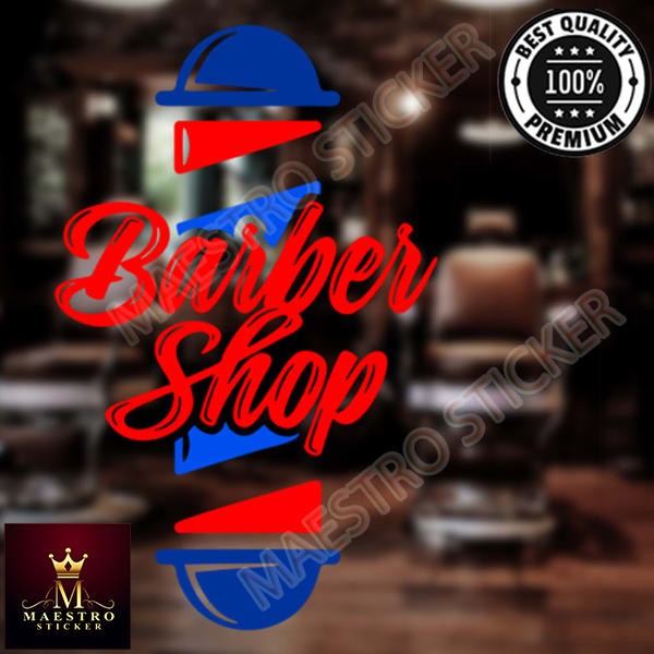 Jual Wall Sticker Kaca Pintu Barbershop 60 90 cm Sticker Barber Shop ...