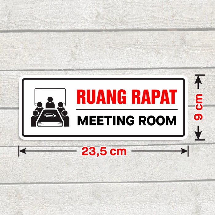 Jual Sticker Label Sign Ruang Rapat Stiker Kaca Pintu Meeting Room