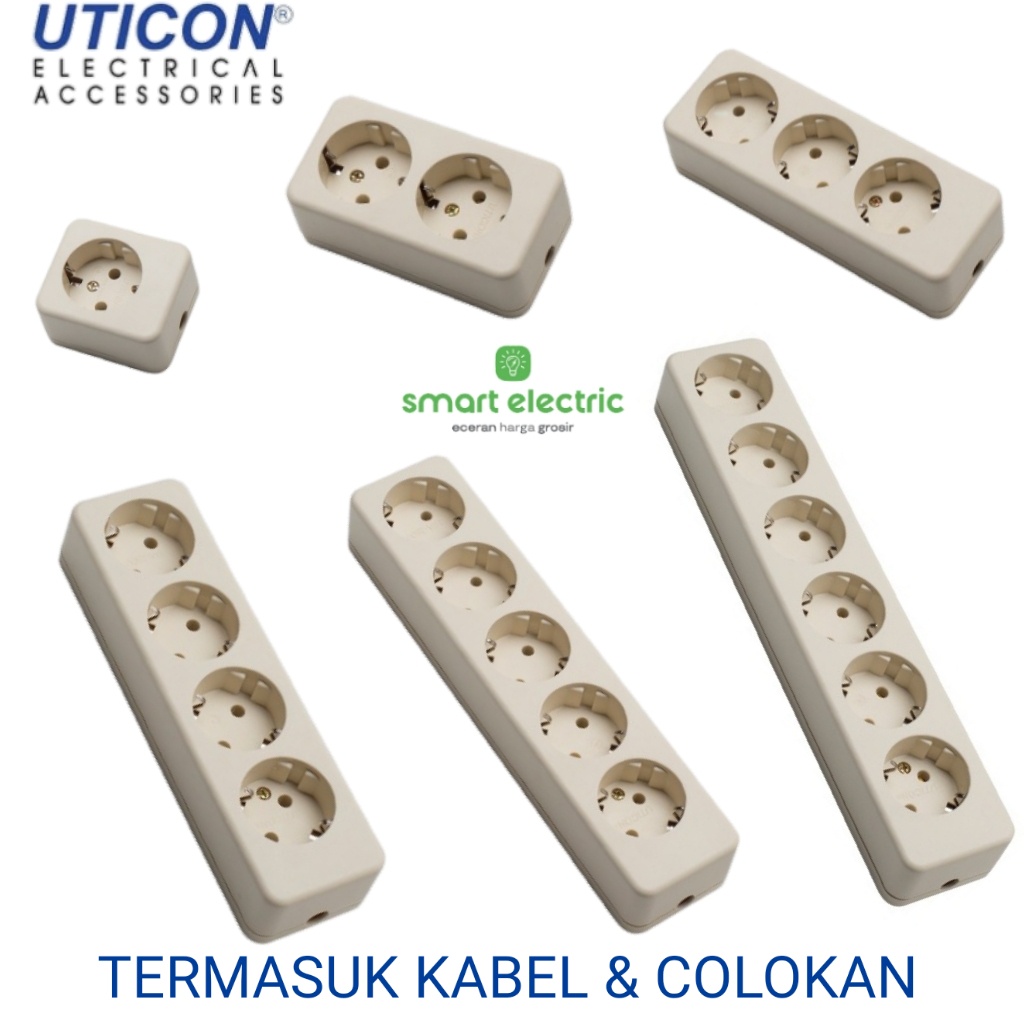 Jual Uticon Stop Kontak 1-6 Lubang + Kabel Eterna Colokan Steker Uticon ...