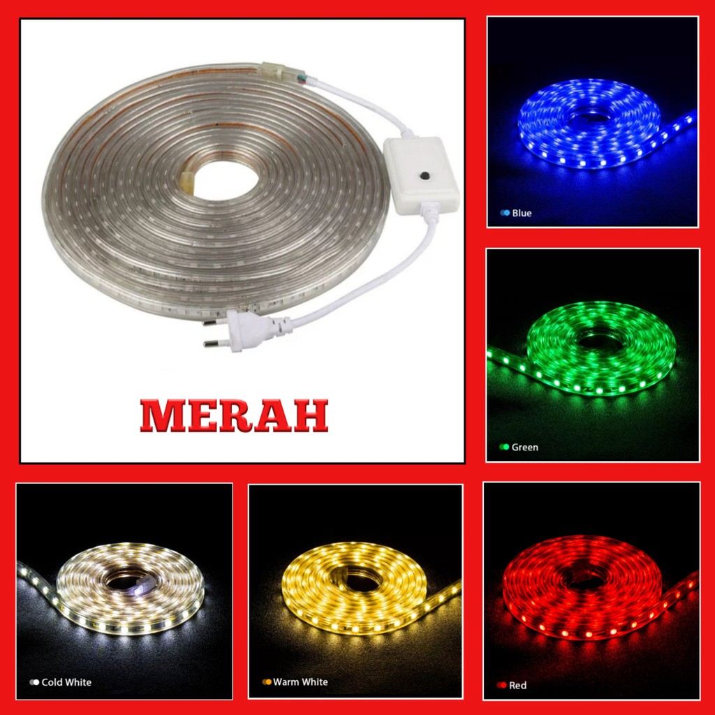 Jual Lampu LED Strip 2835 10 Meter Full - Konektor 8 Mode Pengaturan ...