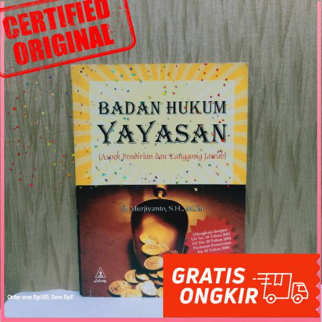 Jual BUKU Badan Hukum Yayasan Aspek Pendirian Dan Tanggungjawab ...