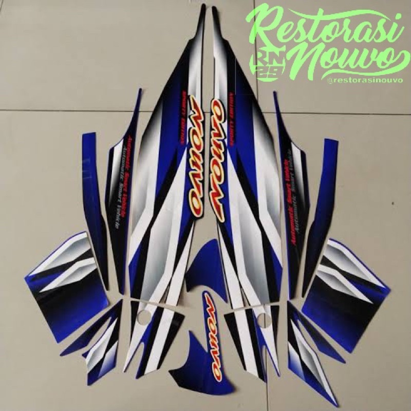 Jual Striping Nouvo Biru Sporty List Body Nouvo Lele Sticker Nouvo Stiker Nouvo Lele Strip Body