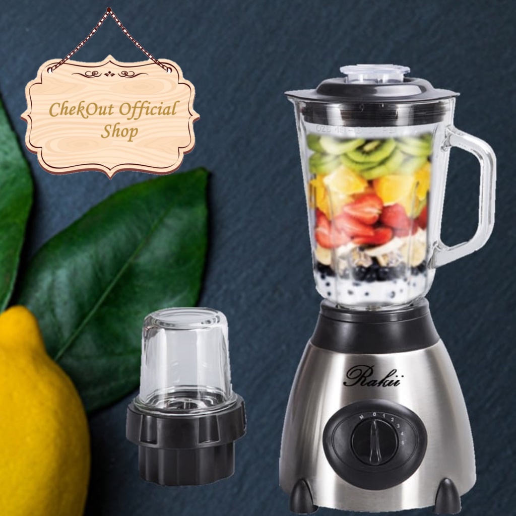 Jual BLENDER 2 IN 1 Stainless Steel dengan Gelas Kaca Premium Blender Juicer dan Blender Bumbu