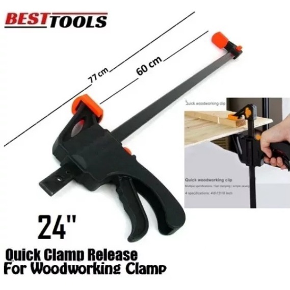 Jual BESTTOOLS Quick Release Ratchet F Clamp Jumbo Besar 24 inch 60 cm ...