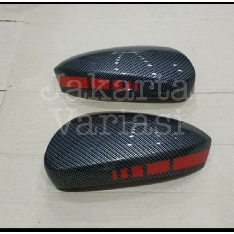 Jual mirror cover spion raize 2021 carbon glossy lis merah | Shopee ...