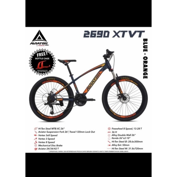 Jual Sepeda Gunung Mtb 26 Aviator 2690 Xt Vt Shopee Indonesia
