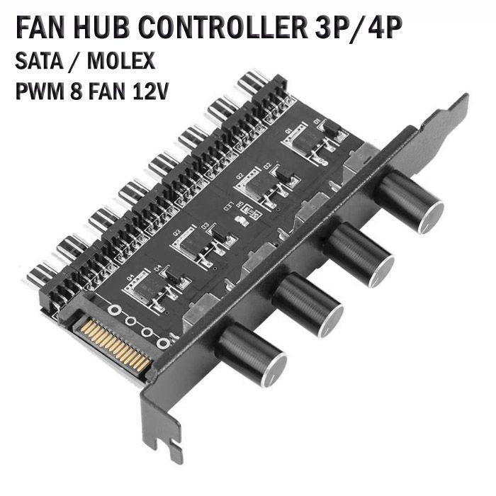 Jual Fan Speed Controller 3 Pin 4 Pin PWM Hub Cooling Radiator Kipas ...