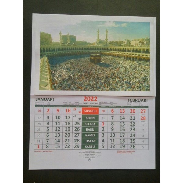 Jual Kalender Jawa Dan Masehi 2022 Foto Kabah Shopee Indonesia 3851